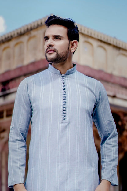 Men's Pure Khadi Dobby Kurta