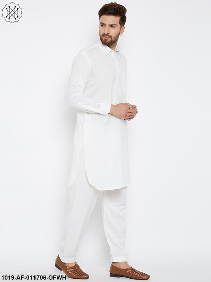 Men's Cream Pathani Kurta Salwar Set