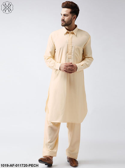 Men's Cotton Fawn Pathani Kurta Salwar Set