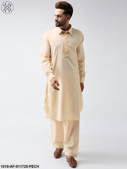 Men's Cotton Fawn Pathani Kurta Salwar Set