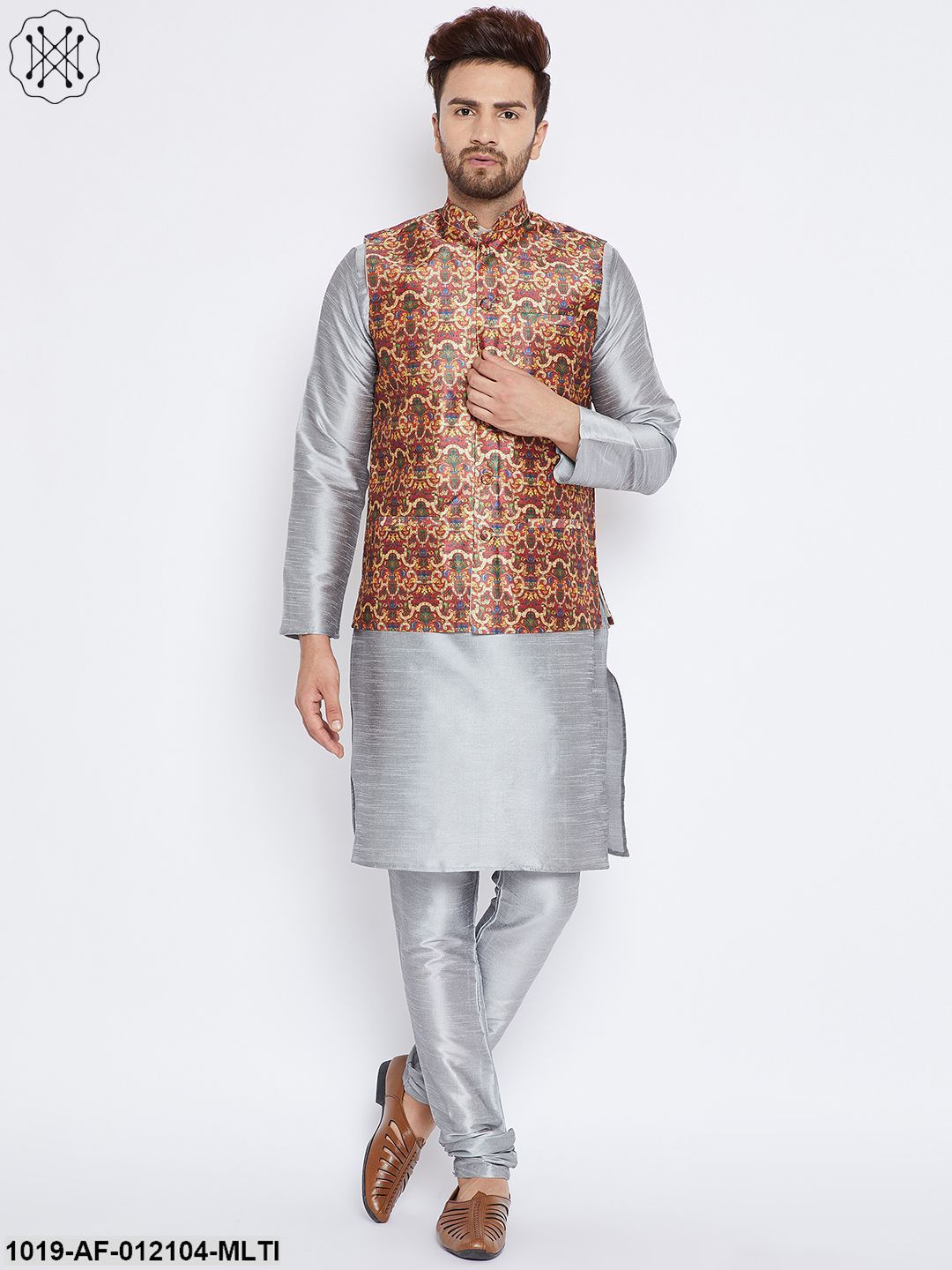 Men's Kurta Pyjama Nehru Jacket Set