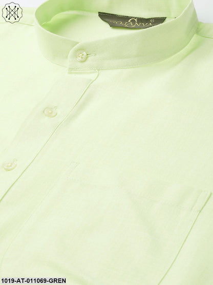 Men's Cotton Green Solid Only Kurta