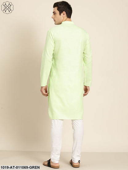 Men's Cotton Green Solid Only Kurta