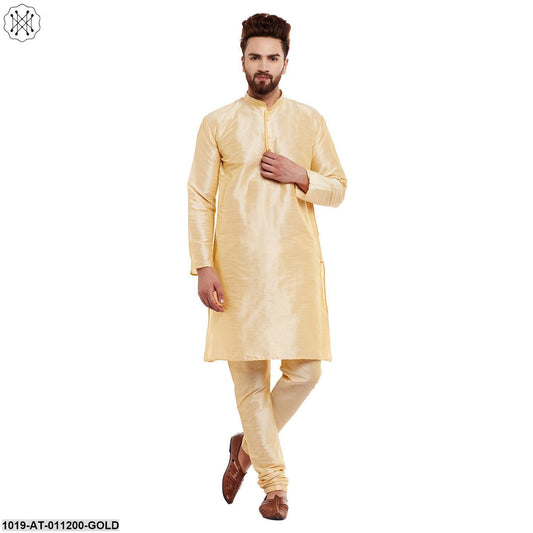 Men's Golden, Dupion Silk Kurta