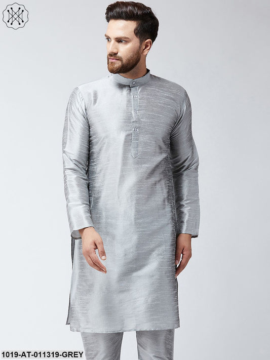 Men's Silk Grey Only Long Kurta