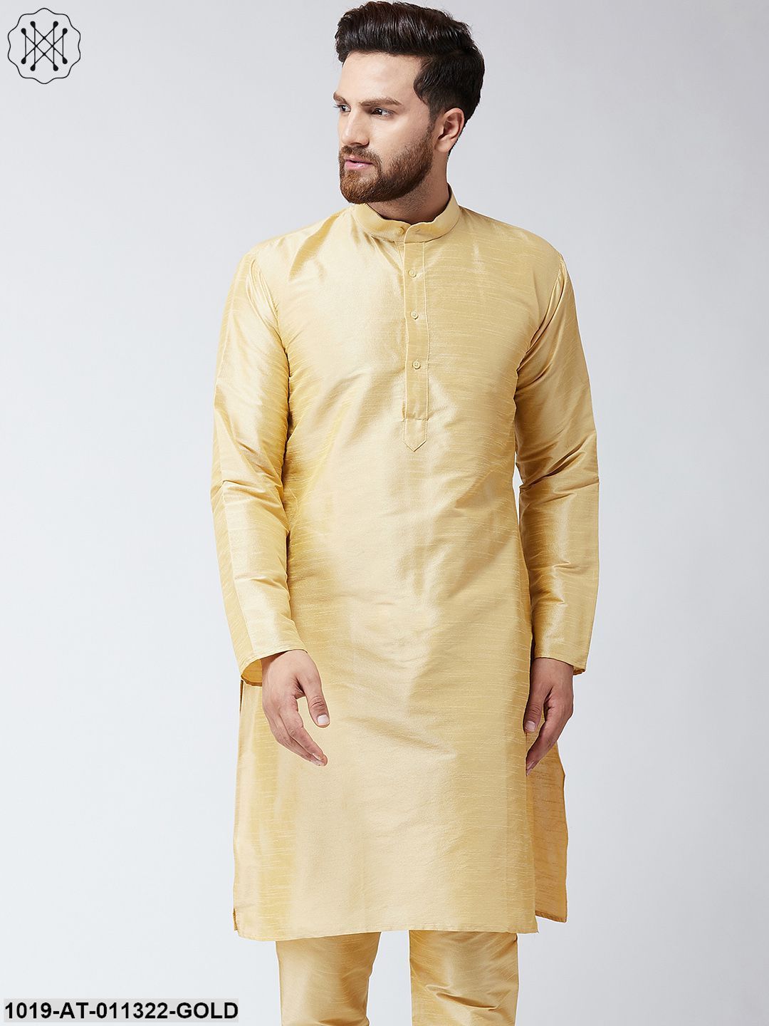 Men's Silk Gold Only Long Kurta