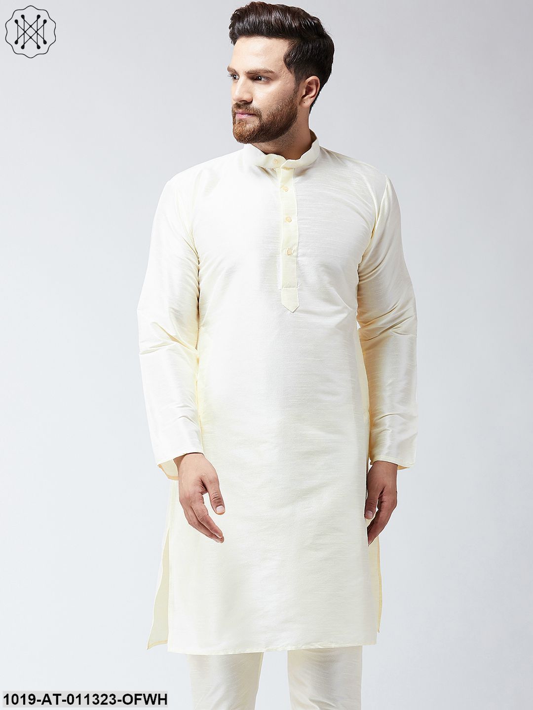 Men's Silk Off-White Only Long Kurta