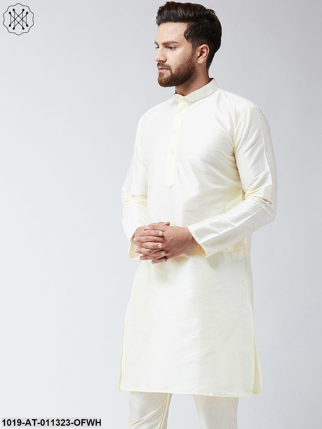 Men's Silk Off-White Only Long Kurta