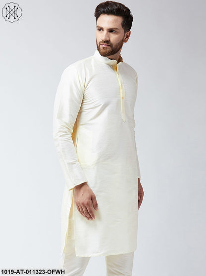 Men's Silk Off-White Only Long Kurta