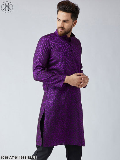 Men's Silk Blend Violet Only Long Kurta