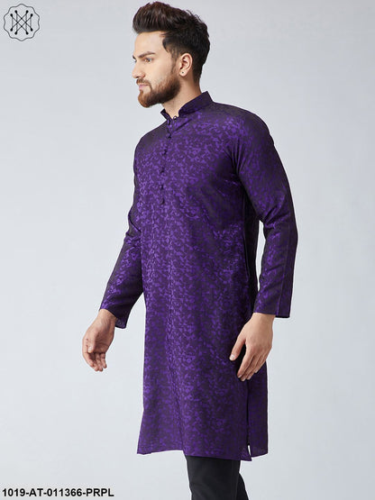 Men's Silk Blend Purple Only Long Kurta