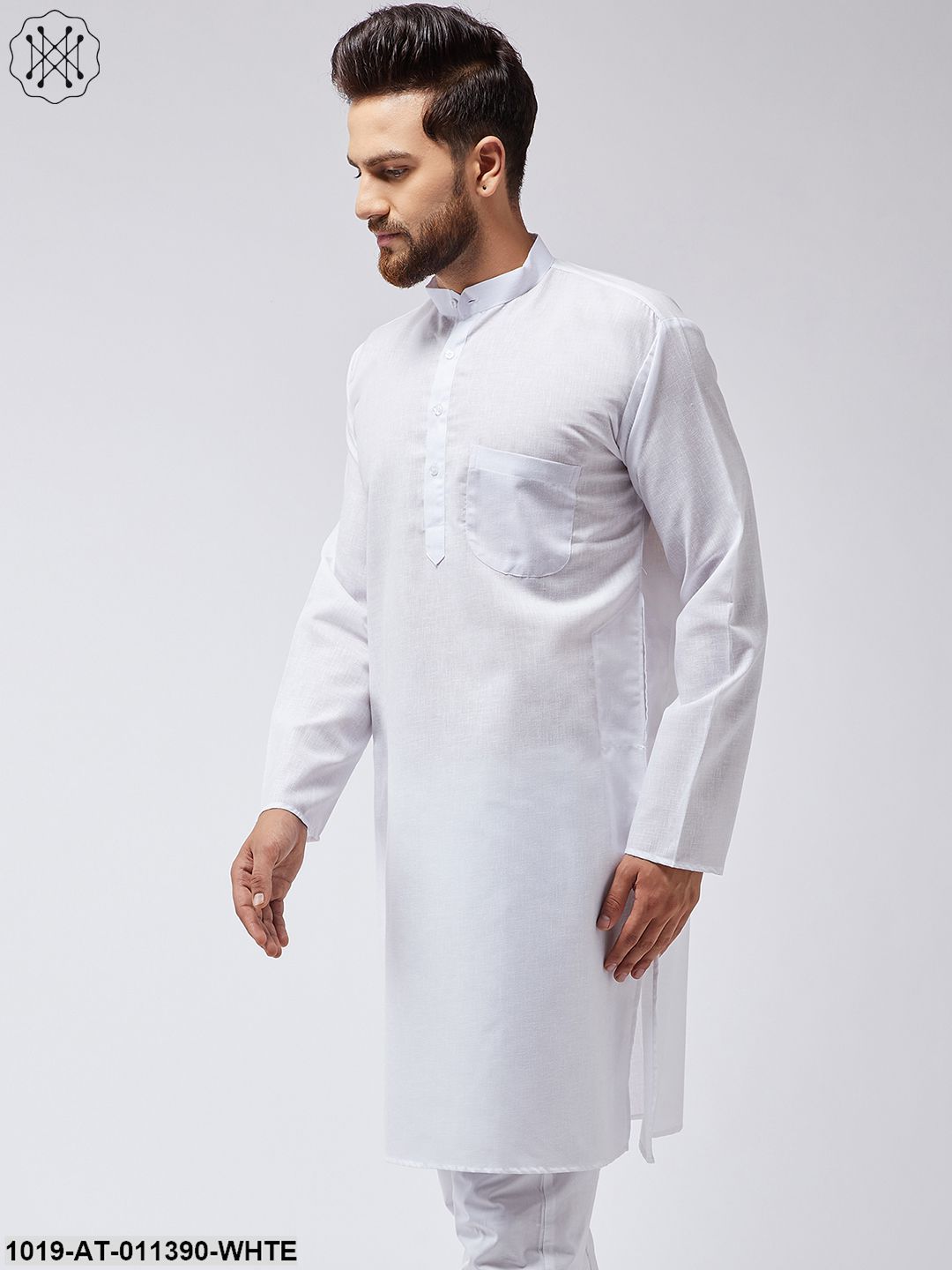 Men's Cotton Blend White Only Long Kurta