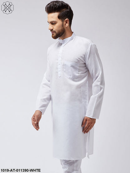 Men's Cotton Blend White Only Long Kurta