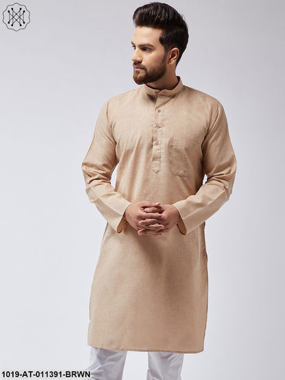 Men's Cotton Blend Brown Only Long Kurta