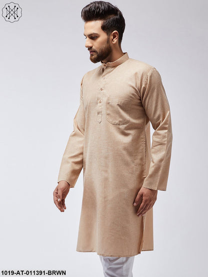 Men's Cotton Blend Brown Only Long Kurta