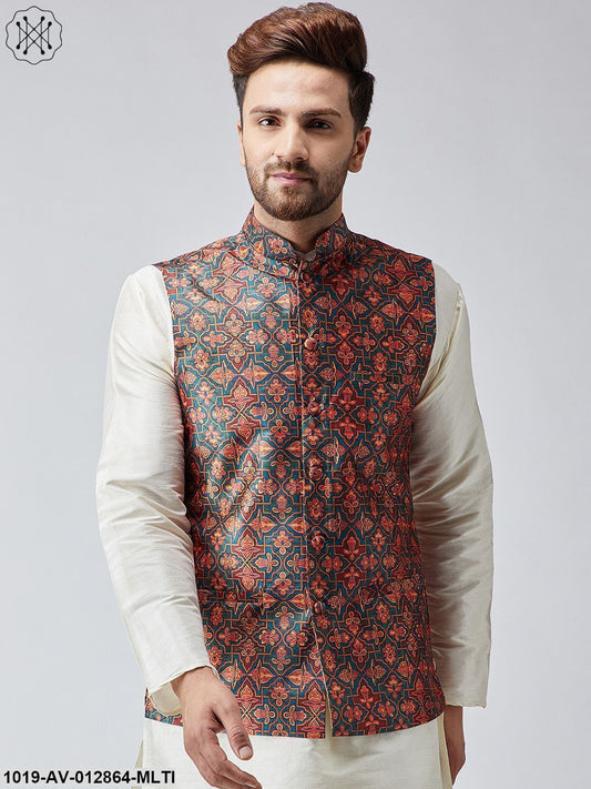 Men's Multi Printed Nehru Jacket