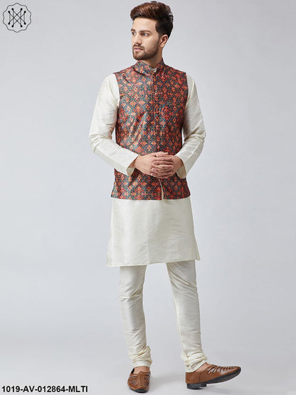 Men's Multi Printed Nehru Jacket