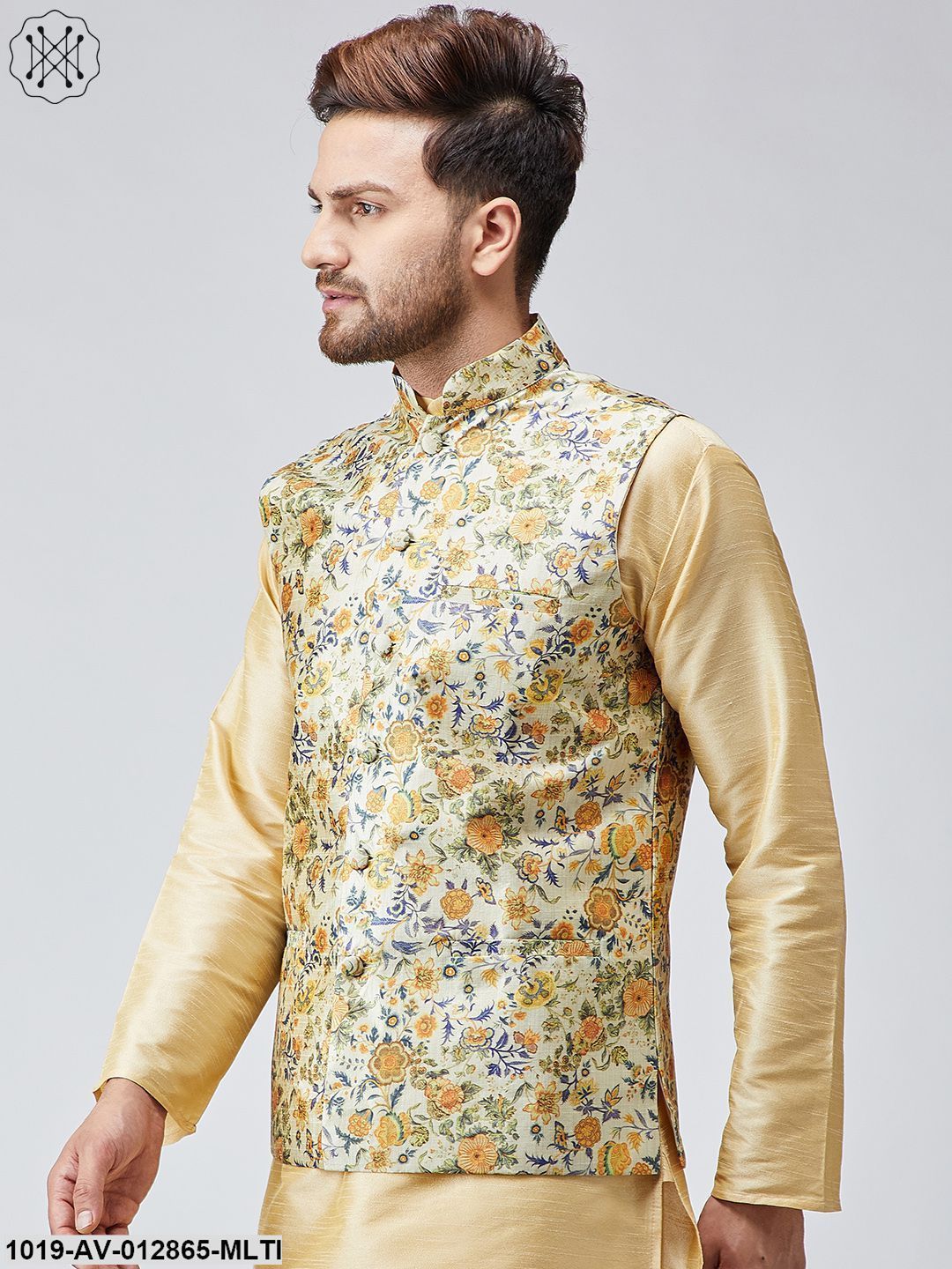 Men's Multi Printed Nehru Jacket