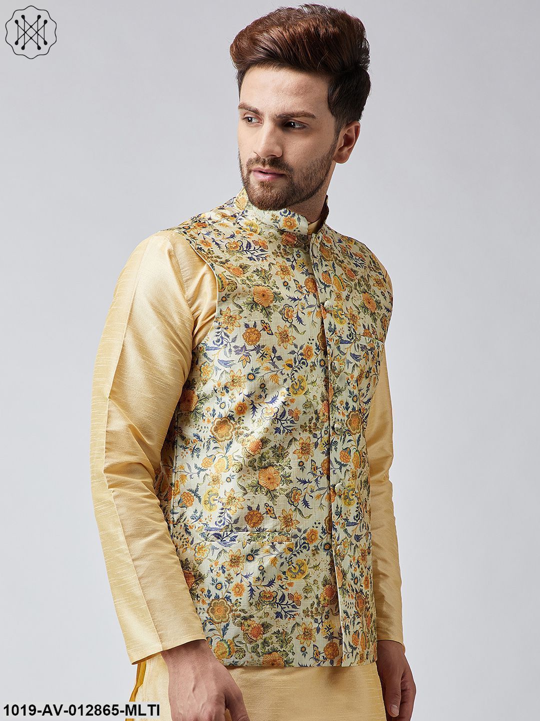 Men's Multi Printed Nehru Jacket