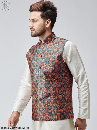 Men's Multi Printed Nehru Jacket