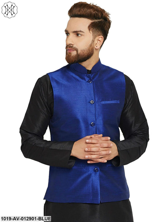 Men's Silk Blend Royal Blue Nehrujacket