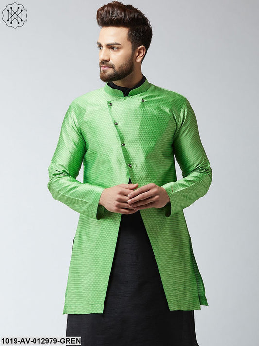 Men's Silk Blend Green Only Sherwani Jacket