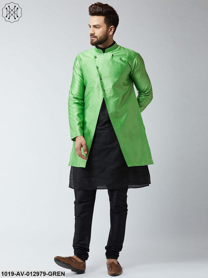 Men's Silk Blend Green Only Sherwani Jacket