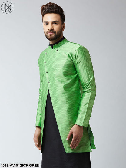 Men's Silk Blend Green Only Sherwani Jacket