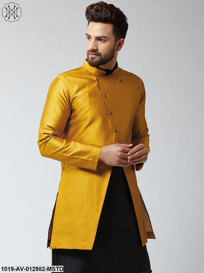 Men's Silk Blend Mustard Only Sherwani Jacket