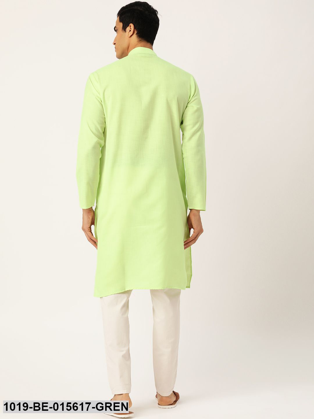 Men's Cotton Green Solid Only Kurta