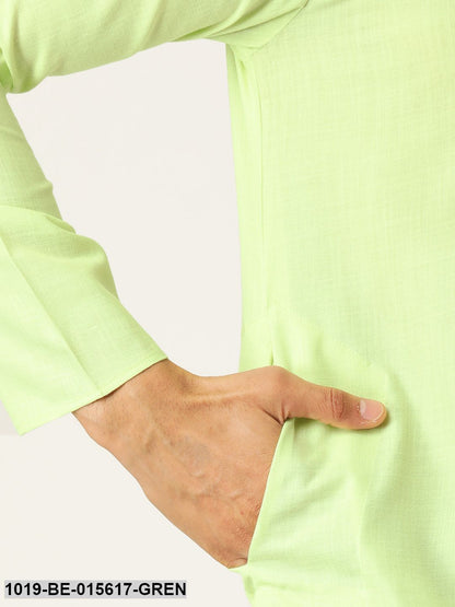 Men's Cotton Green Solid Only Kurta