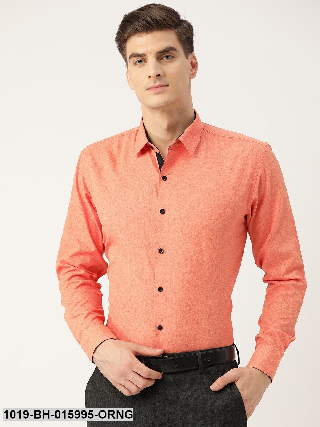 Men's Cotton Orange Formal Shirt