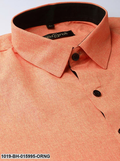 Men's Cotton Orange Formal Shirt