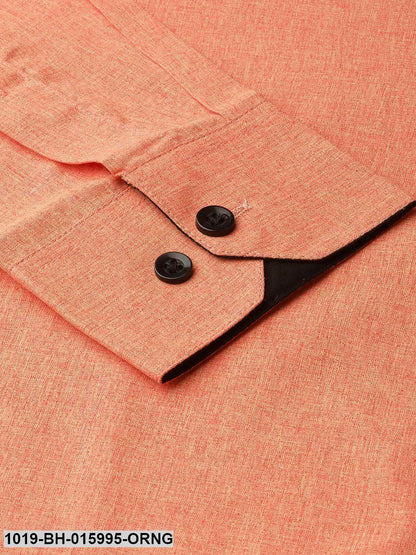 Men's Cotton Orange Formal Shirt