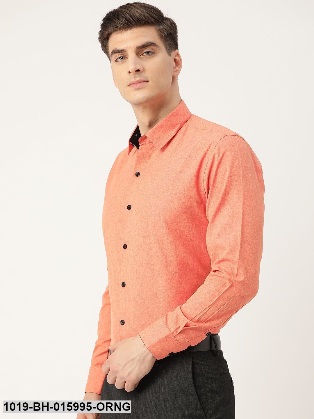 Men's Cotton Orange Formal Shirt