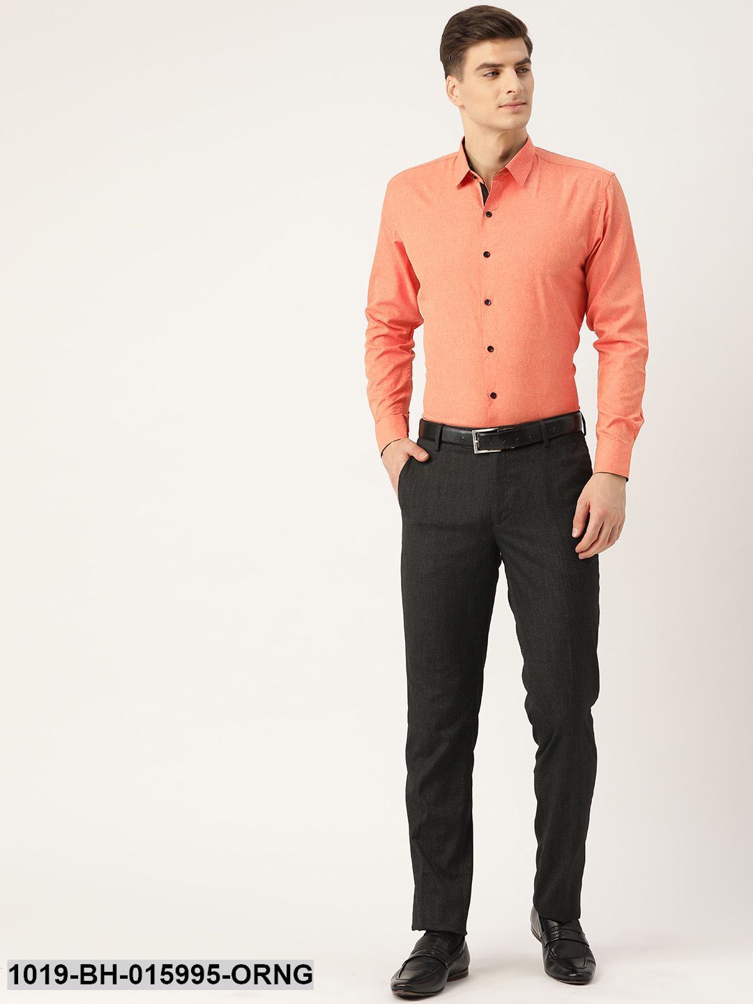 Men's Cotton Orange Formal Shirt