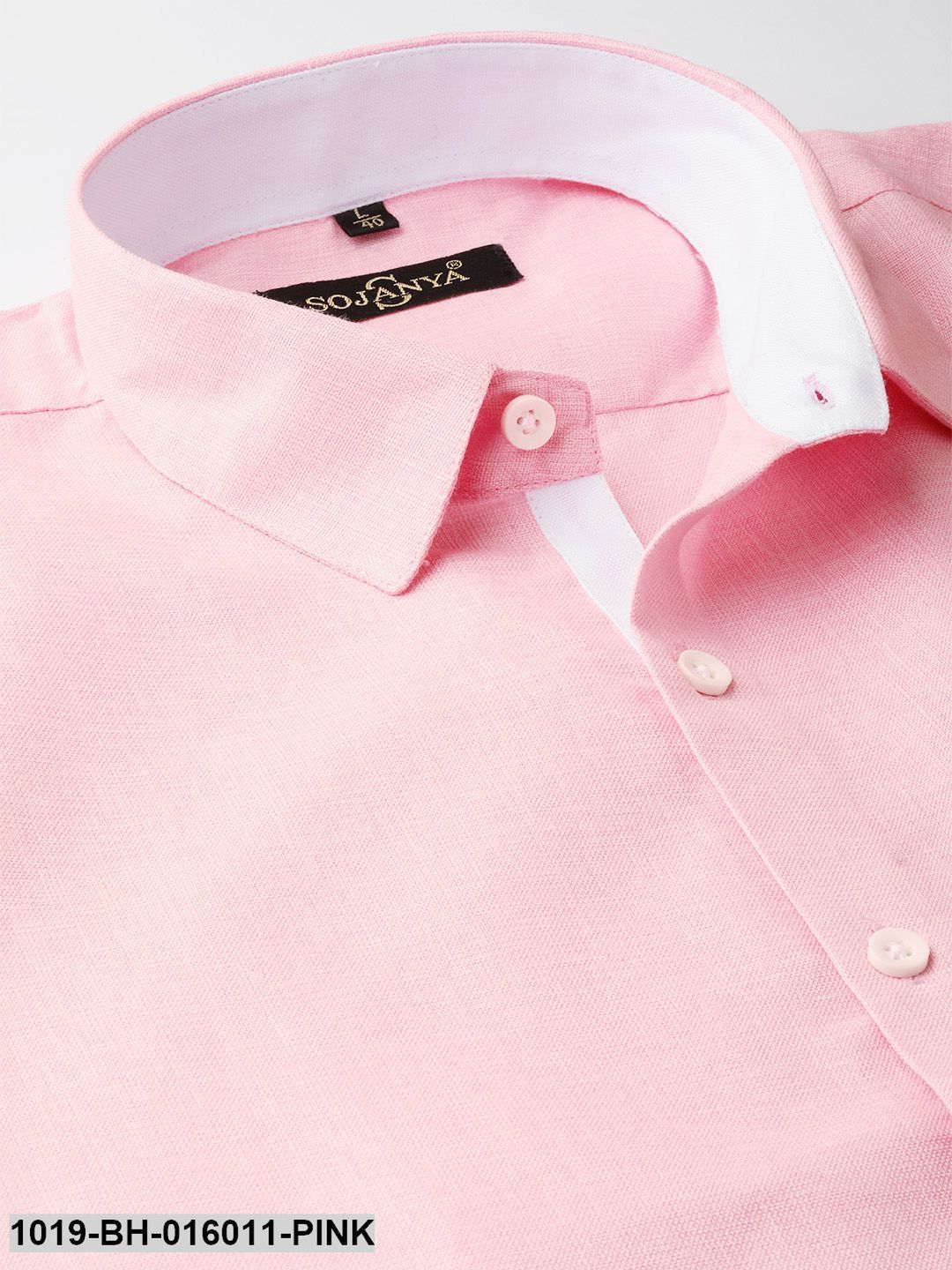 Men's Cotton Linen Pink Casual Shirt