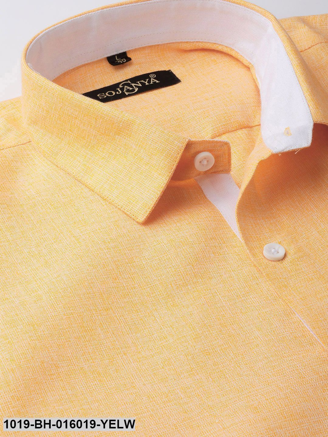 Men's Cotton Linen Dark Yellow Casual Shirt