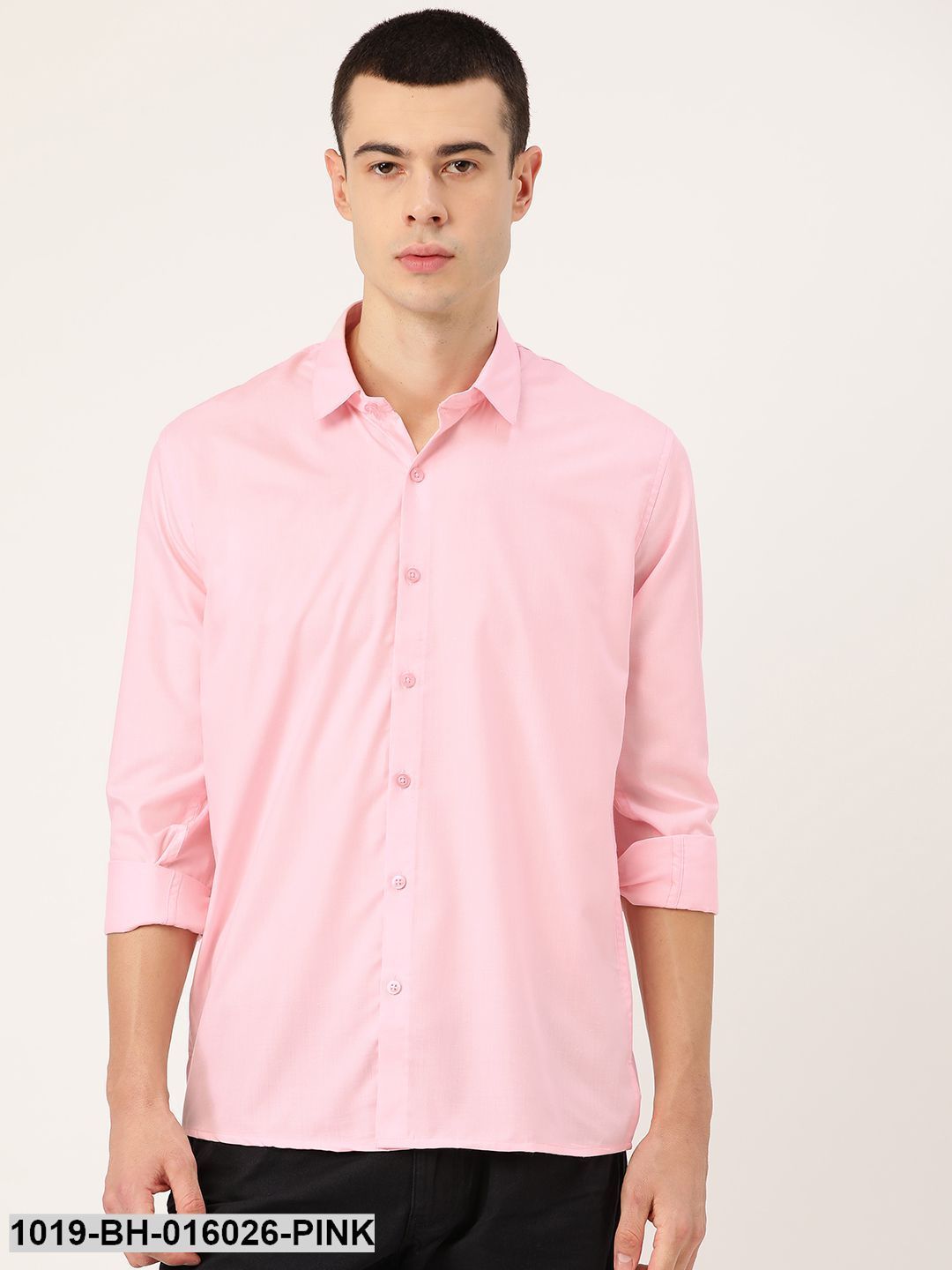 Men's Cotton Pink Casual Shirt