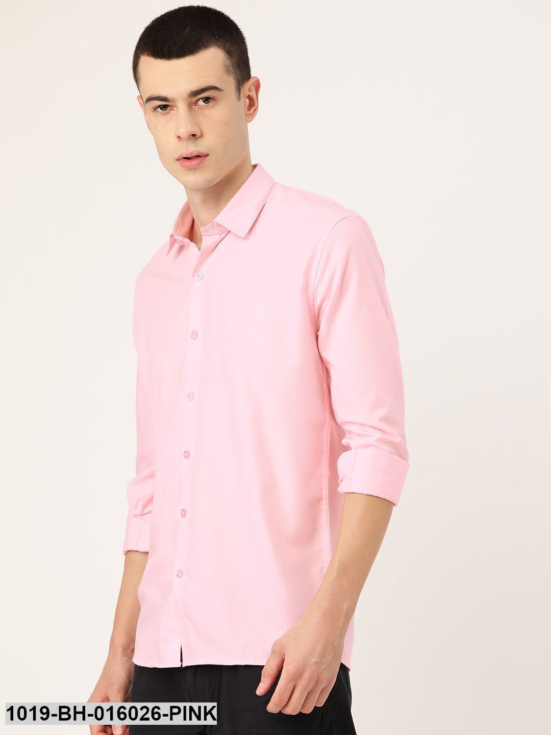 Men's Cotton Pink Casual Shirt