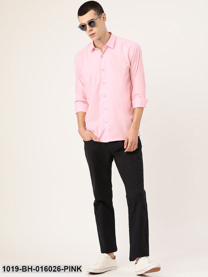 Men's Cotton Pink Casual Shirt