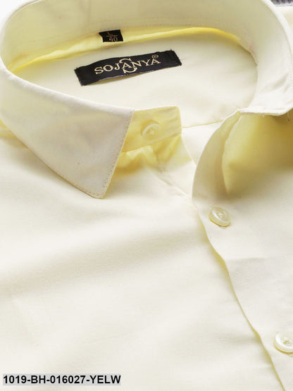 Men's Cotton Lemon Yellow Casual Shirt