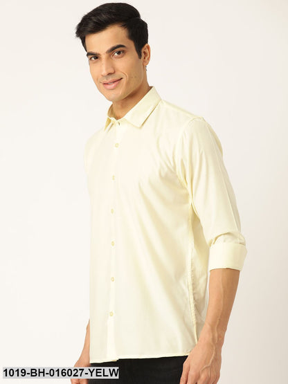 Men's Cotton Lemon Yellow Casual Shirt