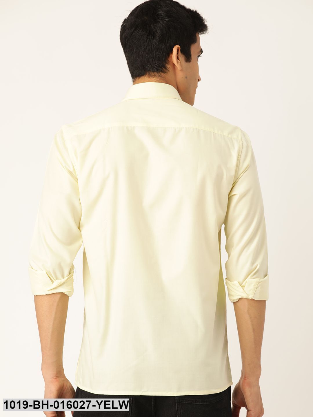 Men's Cotton Lemon Yellow Casual Shirt