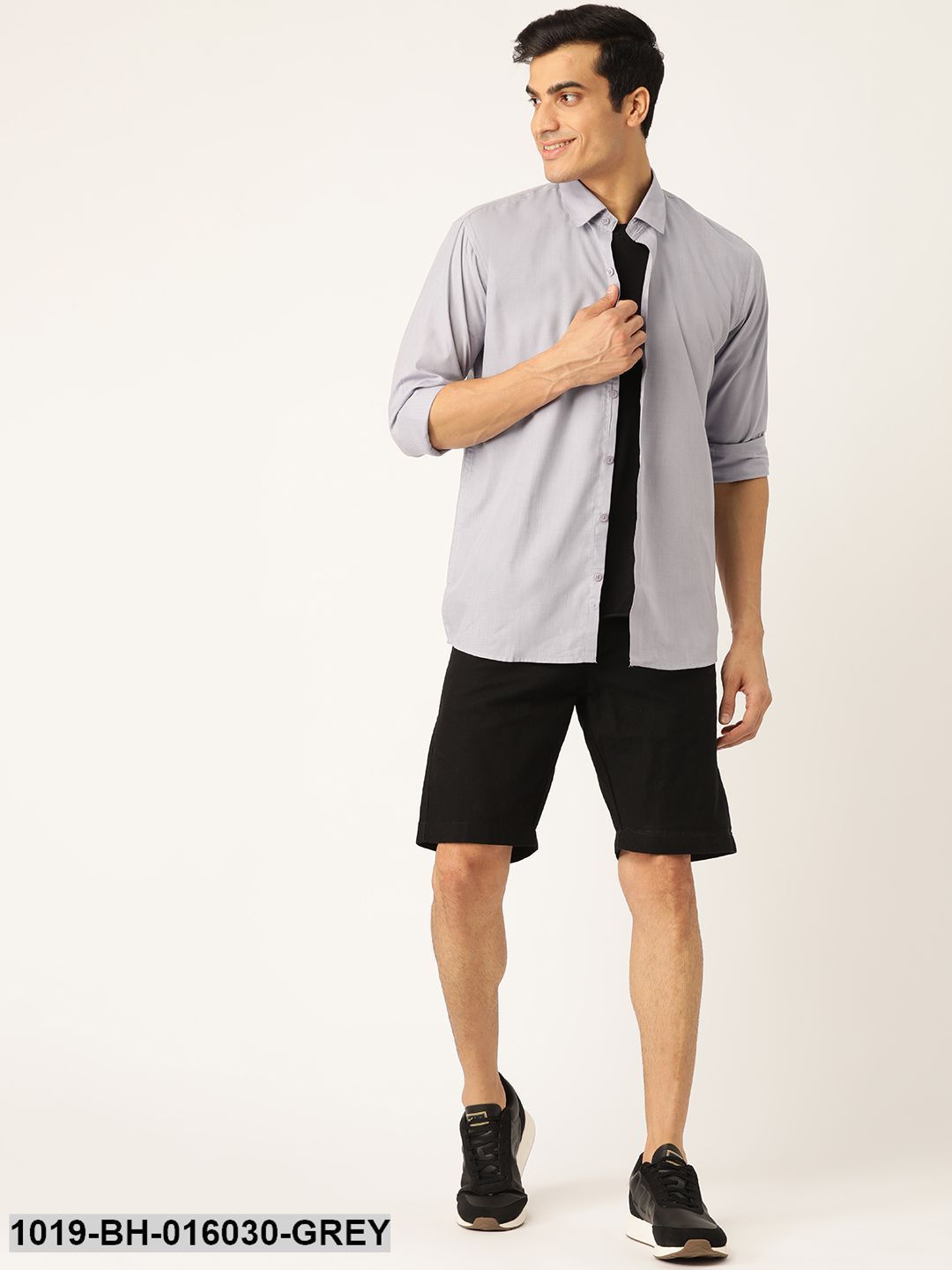 Men's Cotton Grey Casual Shirt