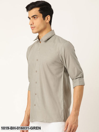 Men's Cotton Pista Green Casual Shirt