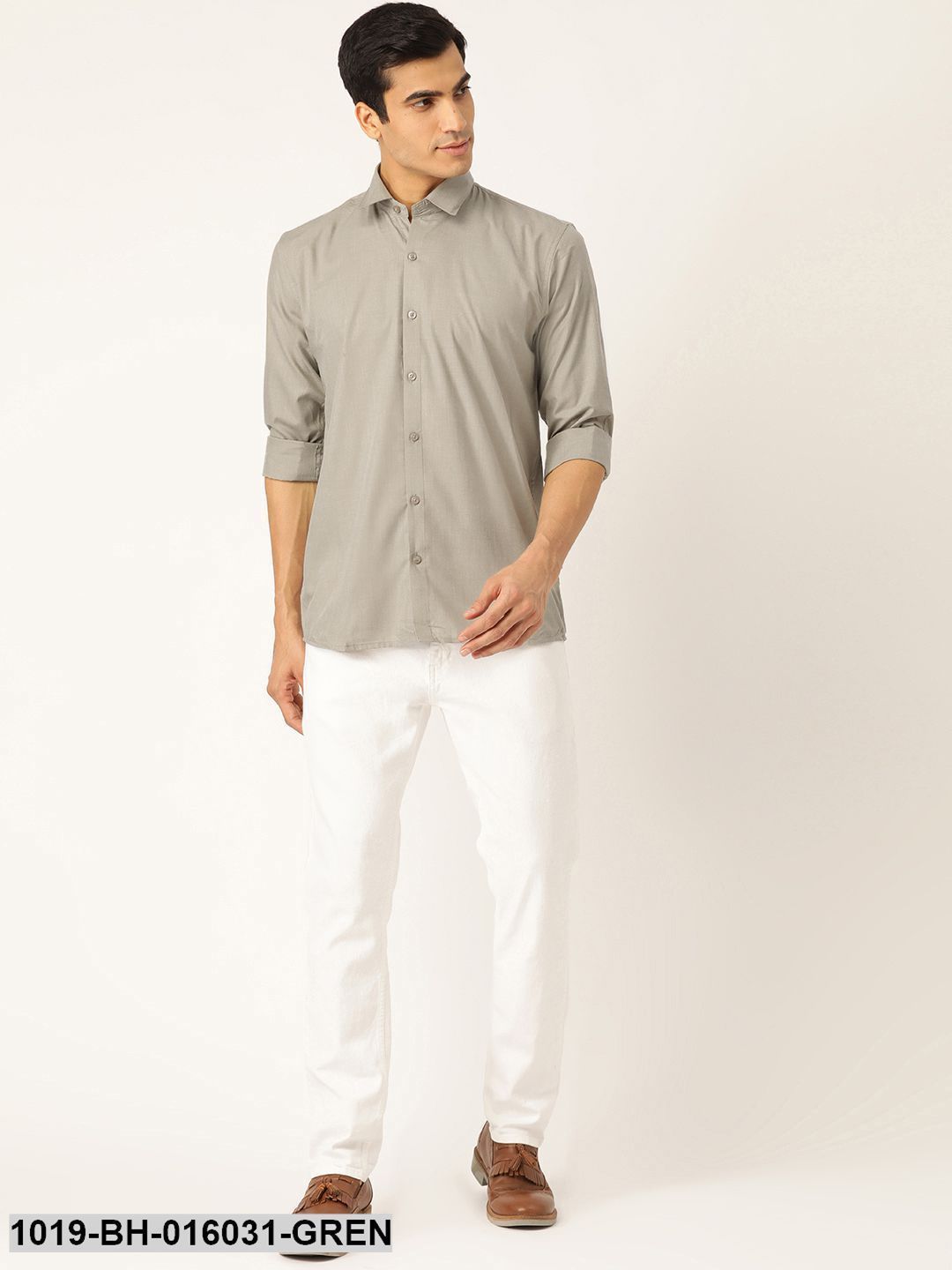 Men's Cotton Pista Green Casual Shirt