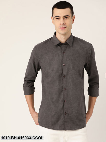 Men's Cotton Charcoal Grey Casual Shirt