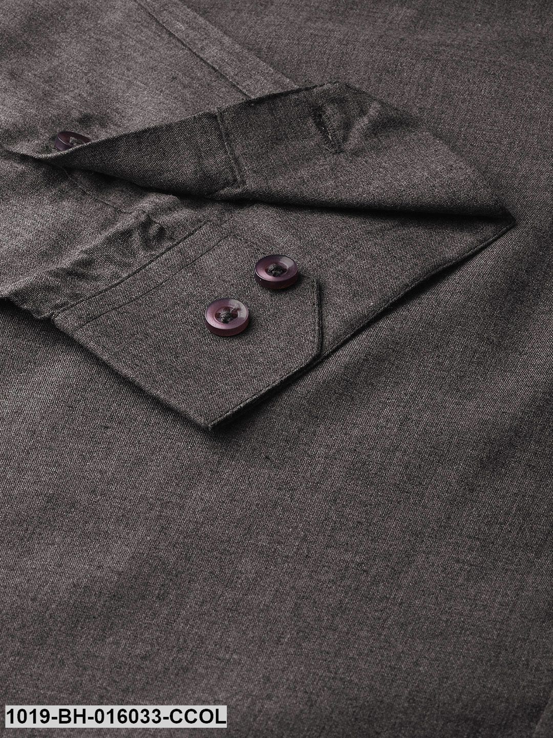 Men's Cotton Charcoal Grey Casual Shirt