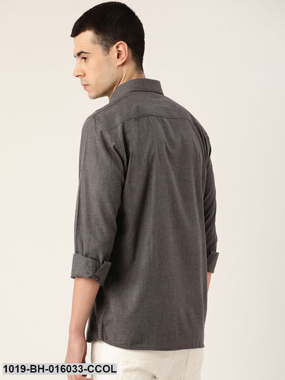 Men's Cotton Charcoal Grey Casual Shirt